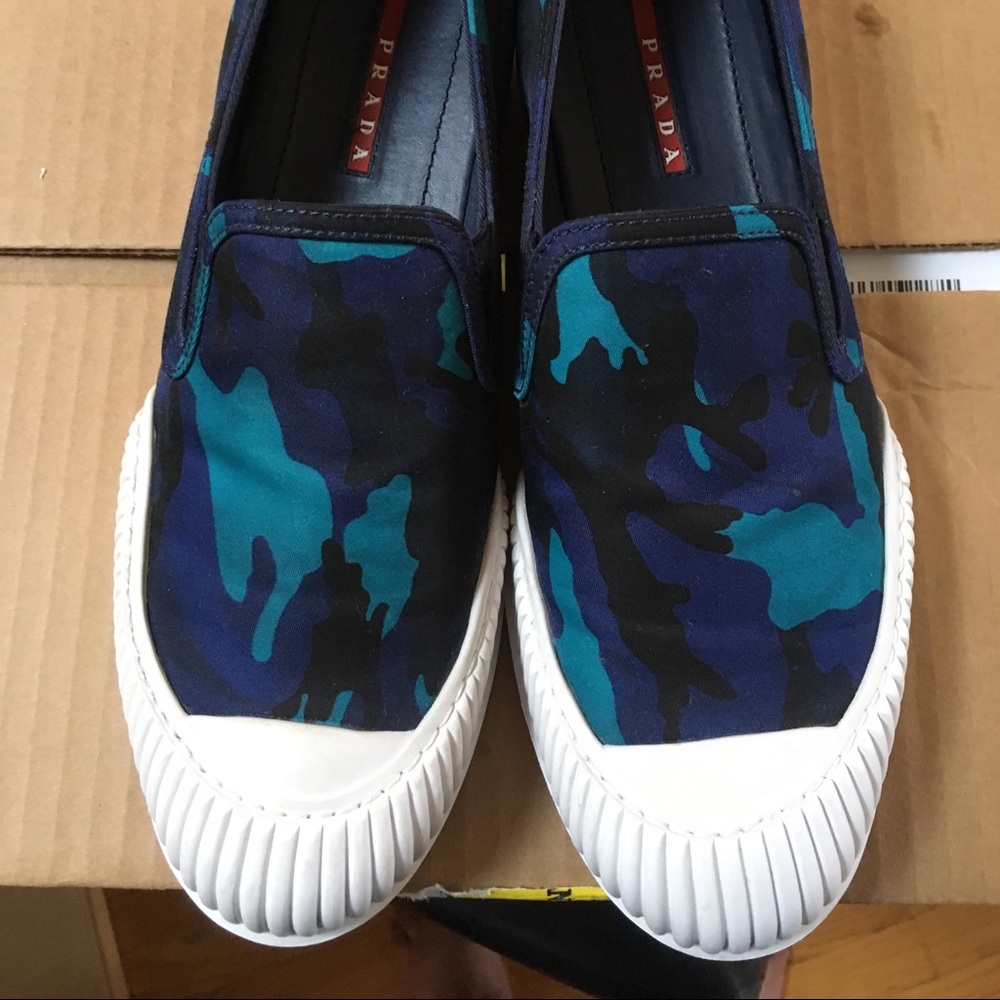 Prada Nylon Camouflage Royal Sneakers